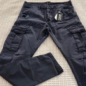 Men’s Bomboogie Navy Blue Gabardina Stretch Cargo Pants-NWT